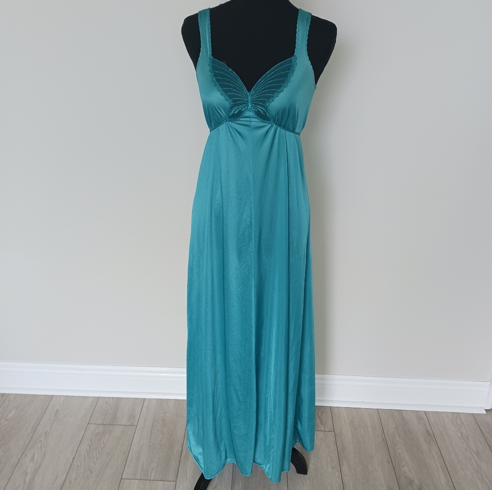 Turquoise Vintage Undercover Wear Butterfly Nightgown
